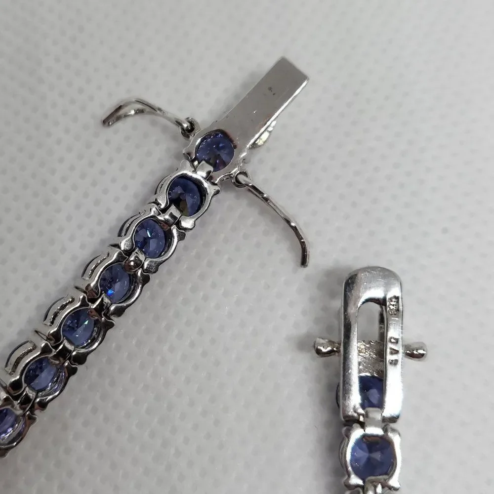 Fluorite Tennis Bracelet in Rhodium Over Sterling Silver